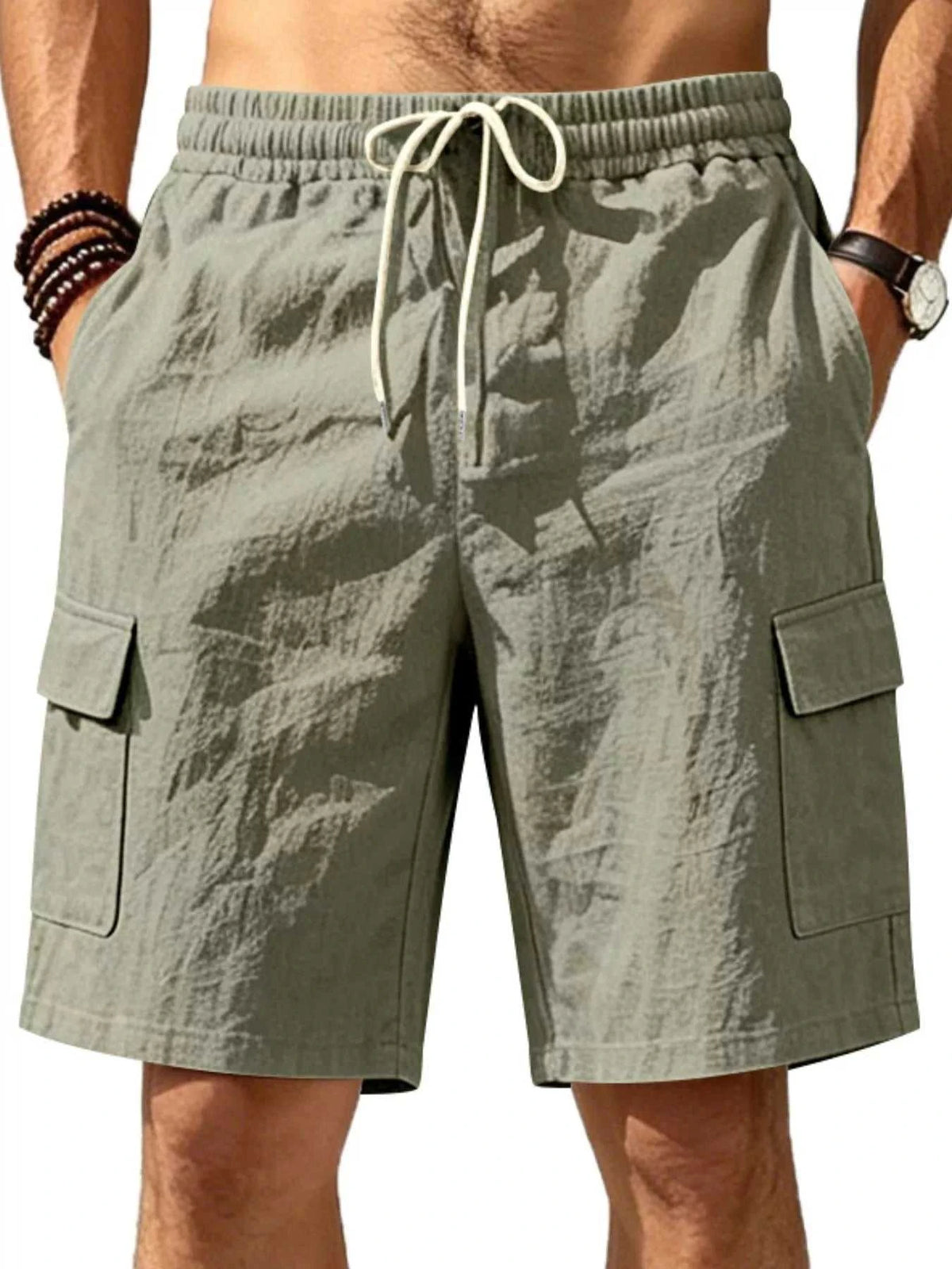Men's Plus Size Casual Cargo Shorts with Drawstring Waist 100400477807470 36 Affordable Fashion Under $100 Jerry's Apparel 
