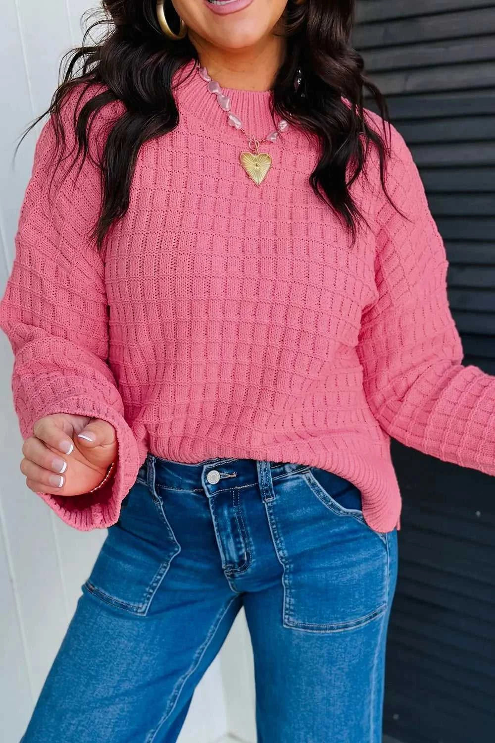 Drop Shoulder Long Sleeve Knit Regular Fit Sweater 101002170592402 60 Affordable Fashion Under $100 Jerry's Apparel 