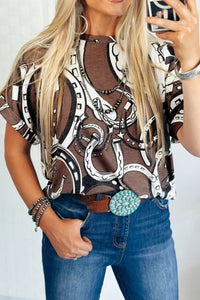 Printed Round Neck Short Sleeve T-Shirt