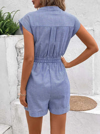 Perfee Striped Notched Tie Waist Romper 100100531531771 37 Affordable Fashion Under $100 Jerry's Apparel 