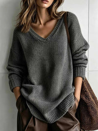 V-Neck Dropped Shoulder Sweater 101002004477831 44 Affordable Fashion Under $100 Jerry's Apparel 