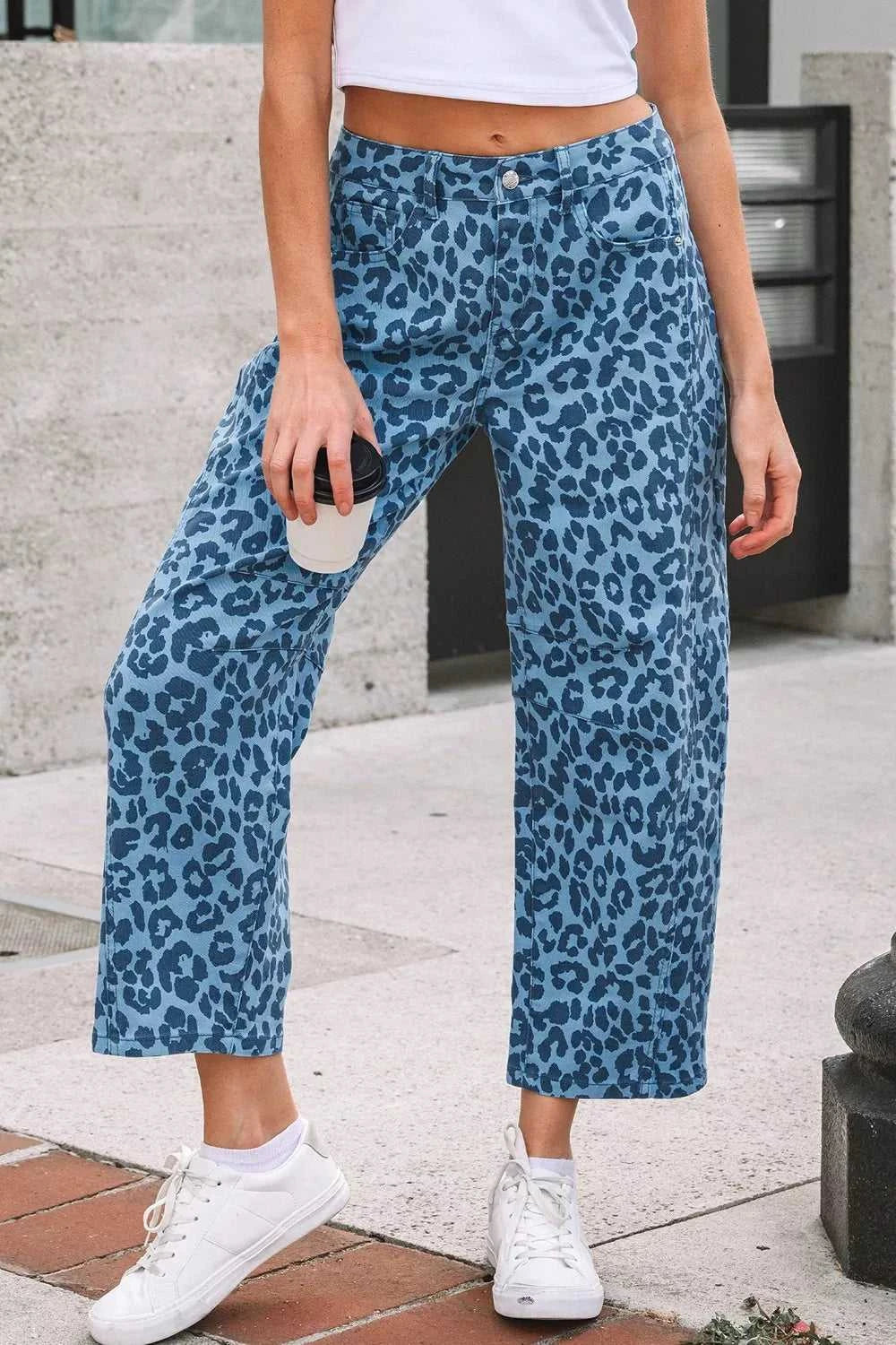 Leopard Print Barrel Leg Jeans 100100568374845 66 Affordable Fashion Under $100 Jerry's Apparel 