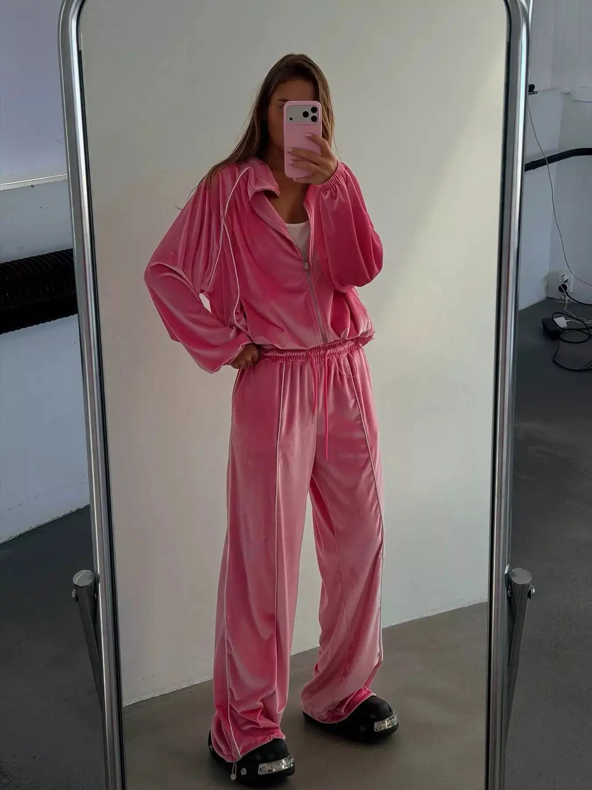 Zip Up Long Sleeve Top and Pants Set 100100041239879 73 Affordable Fashion Under $100 Jerry's Apparel 