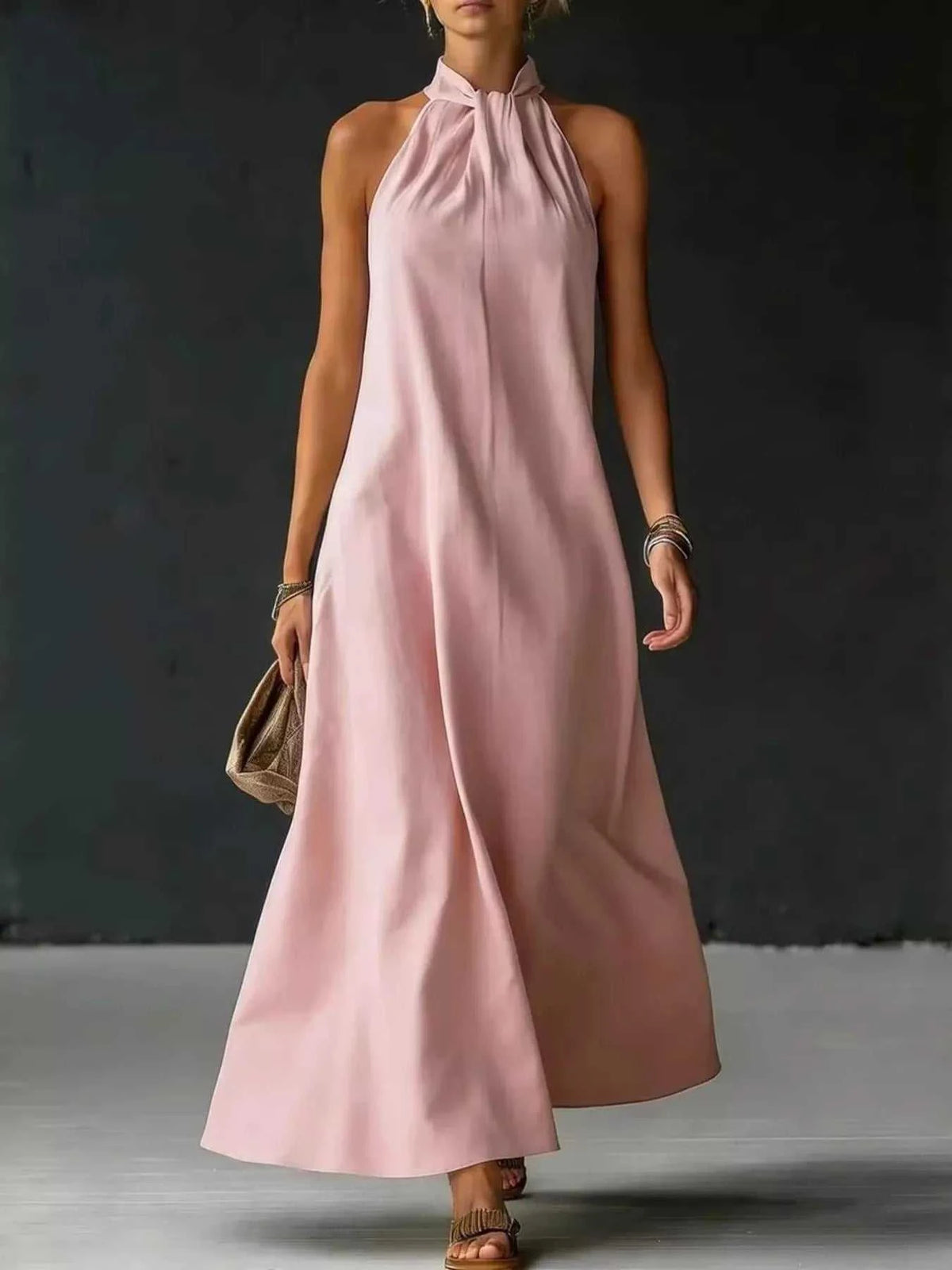 Full Size Halter Neck Maxi Dress Plus Size 100100987148992 32 Affordable Fashion Under $100 Jerry's Apparel 