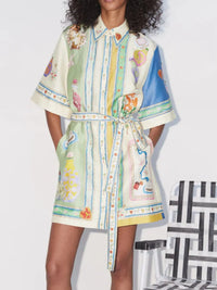 Printed Half Sleeve Shirt Dress