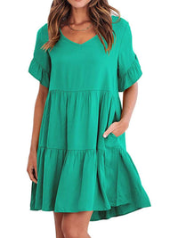 Ruffled Sleeve Tiered Mini Dress 100100840870791 28 Affordable Fashion Under $100 Jerry's Apparel 