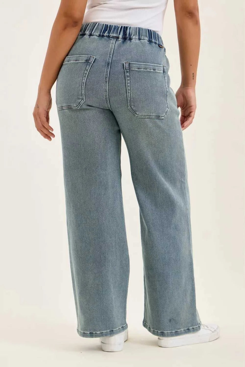 Judy Blue Hight Waist Wilhelmina Baggy Jeans with Md Aged Stone Blue Wash 100100535791651 75 Affordable Fashion Under $100 Jerry's Apparel 