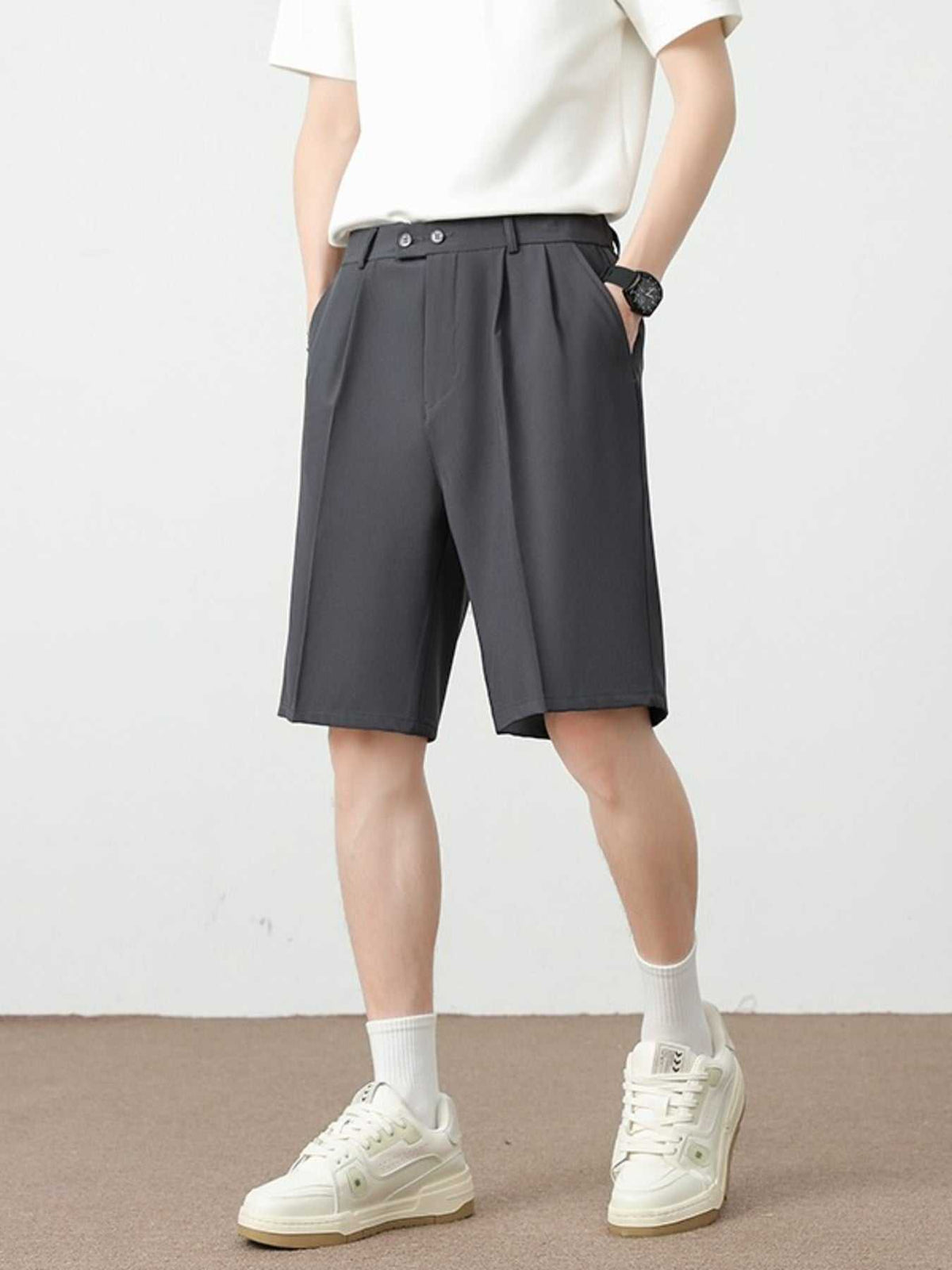 Men's Full Size Pleated Detail Loose Fit Shorts Plus Size 100400679377148 31 Affordable Fashion Under $100 Jerry's Apparel 