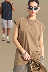 Men's Solid Color Round Neck Tank