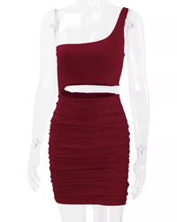 One-Shoulder Cutout Ruched Bodycon Mini Dress 101001098960768 27 Gifts for Her Jerry's Apparel 