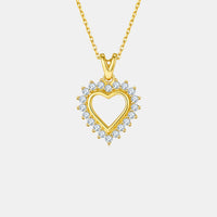 Moissanite 925 Sterling Silver Heart Pendant Necklace