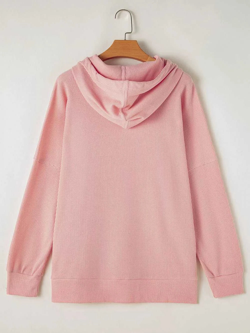 Waffle Knit Fleece Lined High Low Oversized Hoodie 100100642846930 47 Affordable Fashion Under $100 Jerry's Apparel 