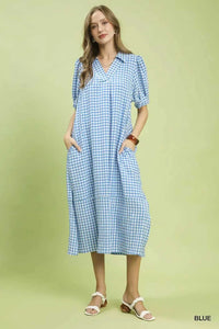 Umgee Gingham Midi Dress with Side Pockets 100100096041795 60 Affordable Fashion Under $100 Jerry's Apparel 