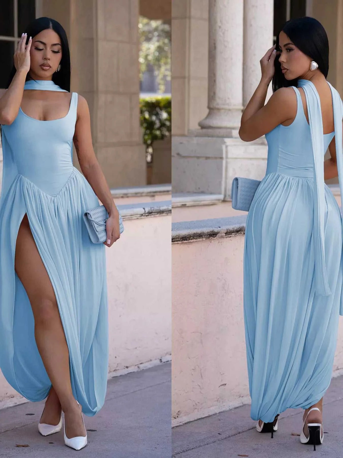 Scoop Neck Slit Maxi Dress 100100100838722 52 Affordable Fashion Under $100 Jerry's Apparel 