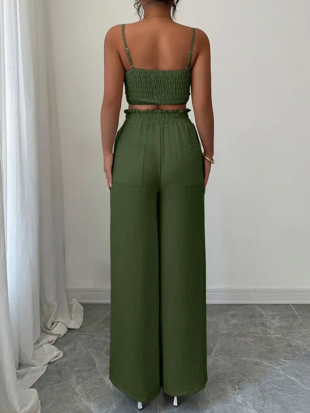 V-Neck Cami and Wide Leg Pants Set 100100127807386 60 Gifts for Her Jerry's Apparel 