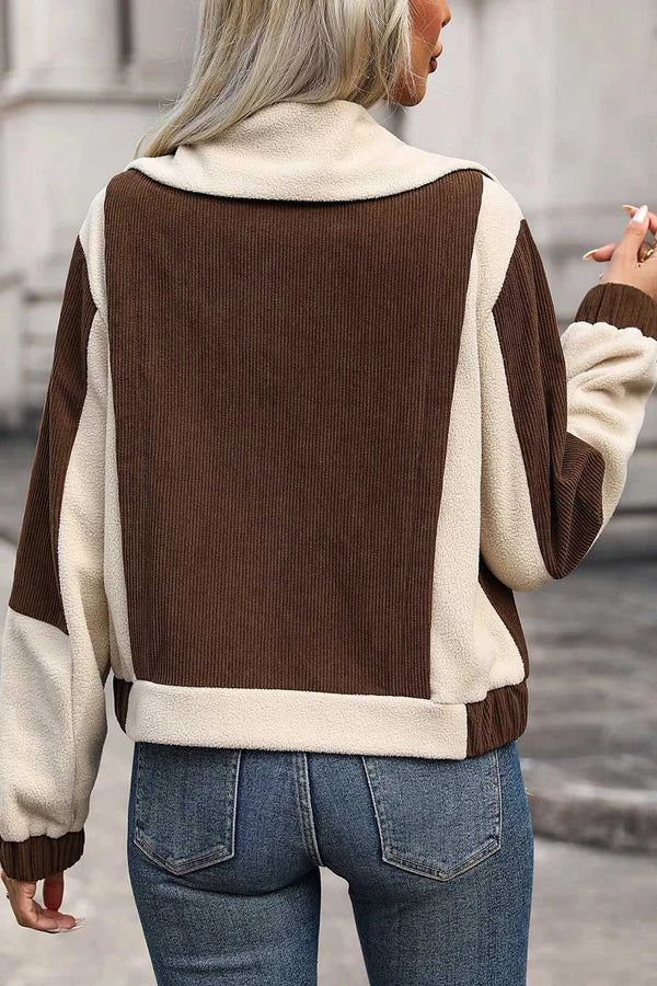 Perfee Color Block Zip Up Pocketed Jacket 100100886264237 56 Affordable Fashion Under $100 Jerry's Apparel 