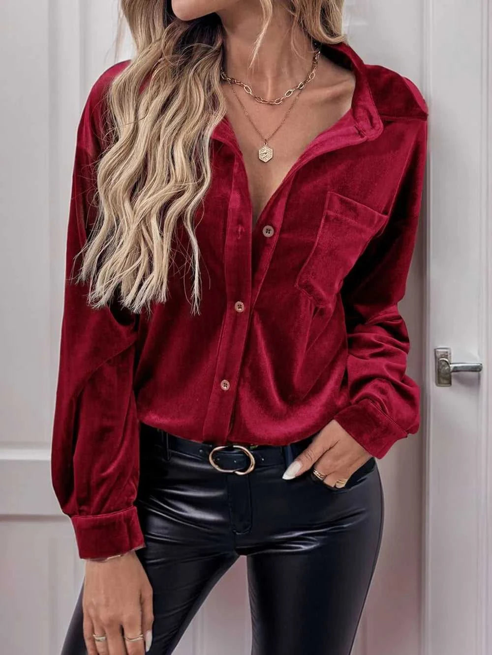 Perfee Button Up Long Sleeve Shirt 100100617645761 46 Affordable Fashion Under $100 Jerry's Apparel 