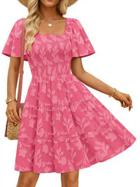 Smocked Square Neck Tiered Mini Dress 100100732221330 56 Affordable Fashion Under $100 Jerry's Apparel 