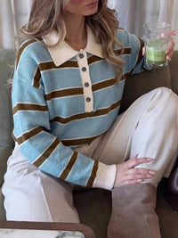 Striped Polo Collar Sweater 100100795659105 41 Affordable Fashion Under $100 Jerry's Apparel 