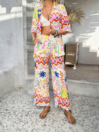 Devine Printed Button Down Shirt and Pants Set 100100774461792 54 Affordable Fashion Under $100 Jerry's Apparel 