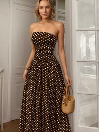 Polka Dot Strapless Maxi Dress 100100244144250 39 Affordable Fashion Under $100 Jerry's Apparel 