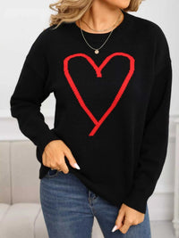 Valentine's Day Heart Graphic Dropped Shoulder Sweater 100100820549712 49 Affordable Fashion Under $100 Jerry's Apparel 
