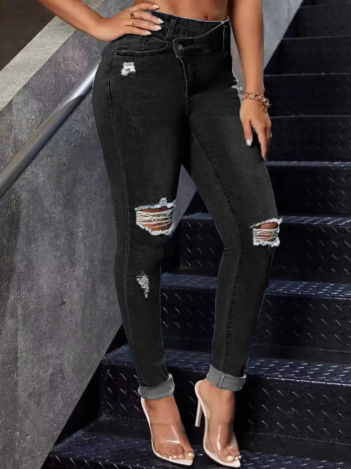 Distressed Skinny Jeans 100100551661791 36 Affordable Fashion Under $100 Jerry's Apparel 