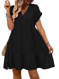 Casual V-Neck Ruffle Hem Mini Dress 100100053087860 30 Affordable Fashion Under $100 Jerry's Apparel 