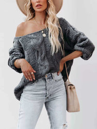 Chunky Cable Knit Long Sleeve Sweater 100100564229501 50 Affordable Fashion Under $100 Jerry's Apparel 