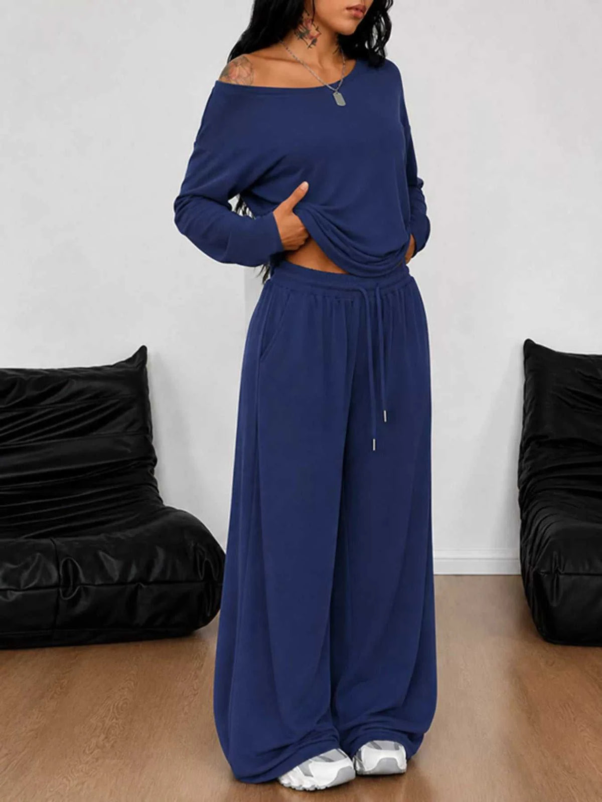 Full Size One-Shoulder Top and Drawstring Pants Set Plus Size 100100885816388 29 Affordable Fashion Under $100 Jerry's Apparel 