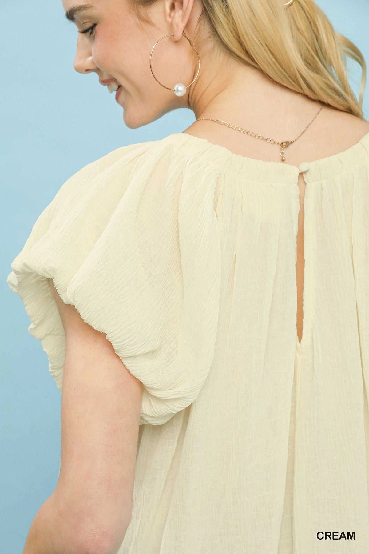 Umgee Crinkle Flutter Sleeve Peasant Top 100100663421941 51 Affordable Fashion Under $100 Jerry's Apparel 