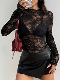Elegant Floral Lace Long Sleeve Top 100100546169015 23 Affordable Fashion Under $100 Jerry's Apparel 