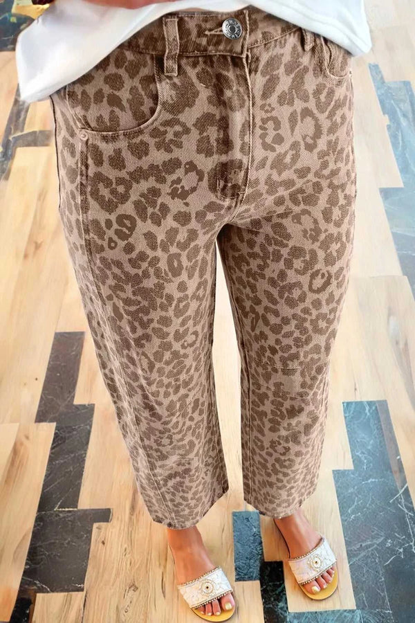 Leopard Print High-Waisted Cropped Jeans 100100737869765 69 Affordable Fashion Under $100 Jerry's Apparel 