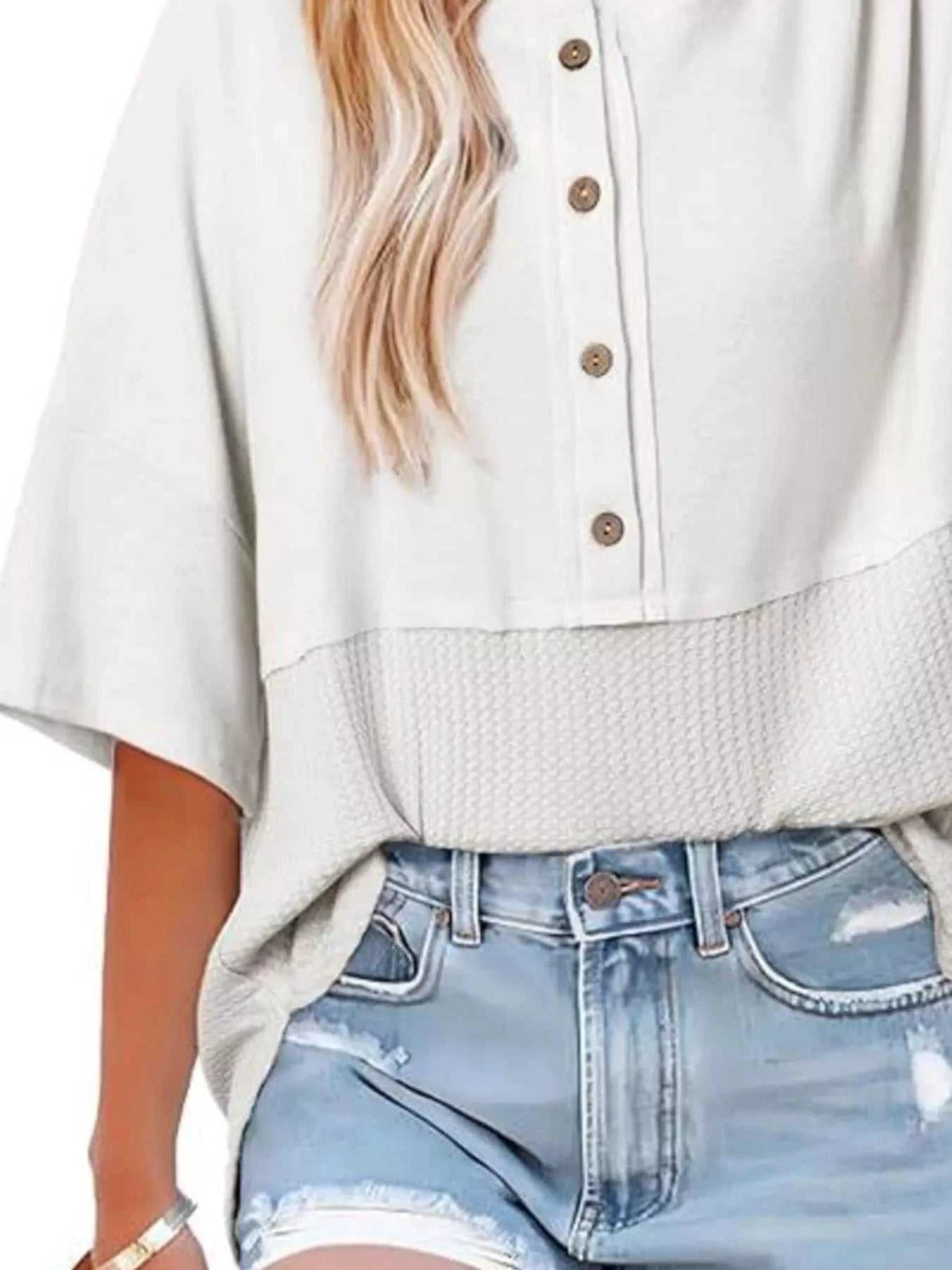 Button Detail Texture Knit T-Shirt 100100489140397 26 Affordable Fashion Under $100 Jerry's Apparel 