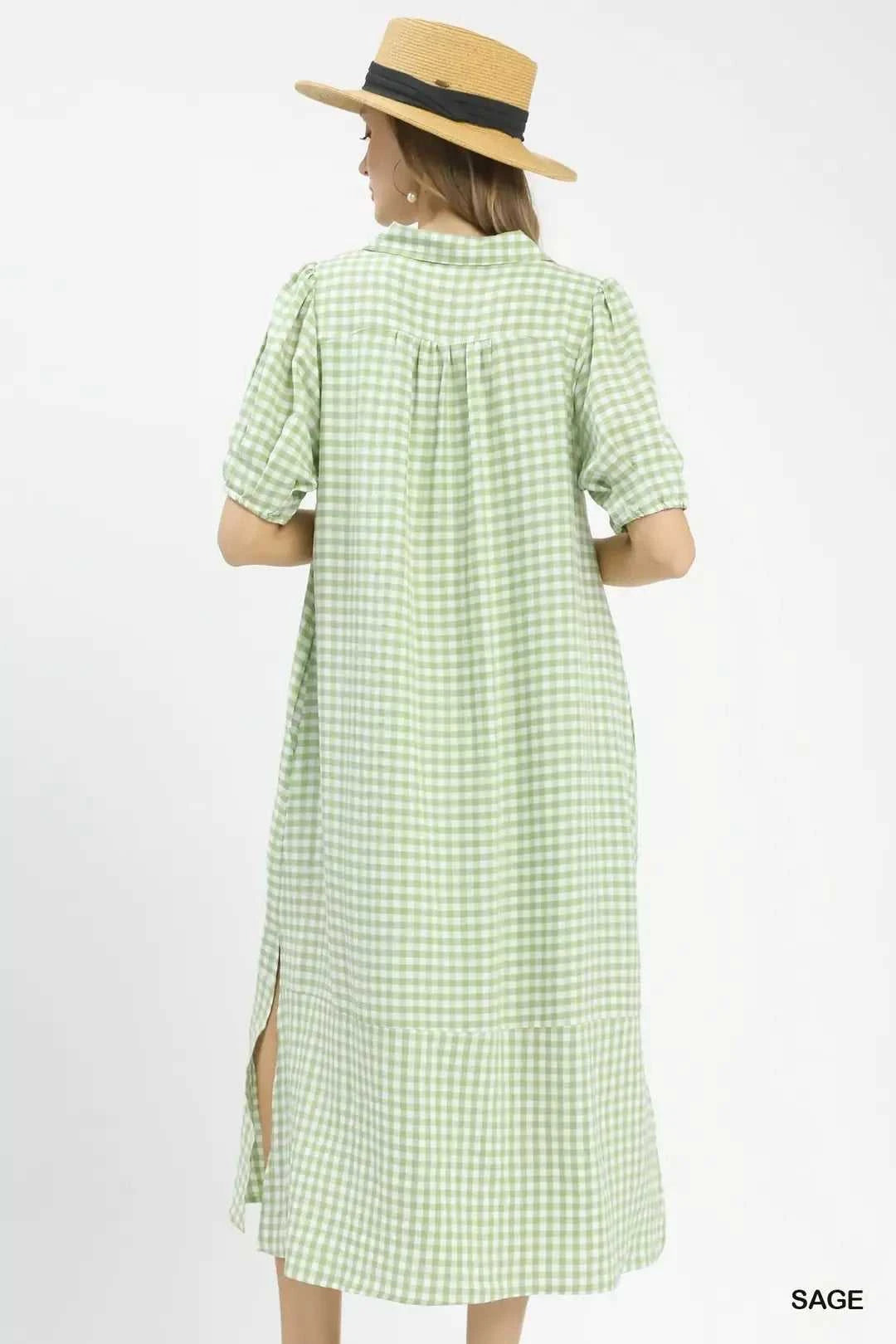 Umgee Gingham Midi Dress with Side Pockets 100100989521688 60 Affordable Fashion Under $100 Jerry's Apparel 
