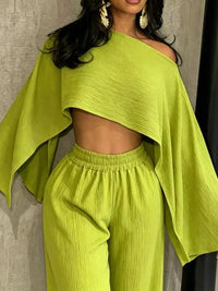 Boat Neck Crop Top and Wide-Leg Pants Set 101001634822589 57 Affordable Fashion Under $100 Jerry's Apparel 