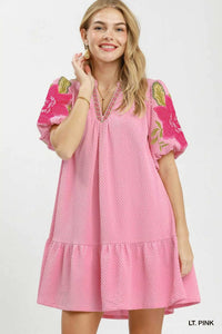 Umgee Floral Embroidered Textured Jacquard Dress 100100741271270 64 Affordable Fashion Under $100 Jerry's Apparel 