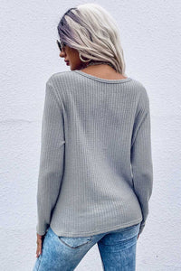 Perfee Twist Front Long Sleeve Waffle Knit Top 100100044696095 26 Affordable Fashion Under $100 Jerry's Apparel 