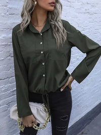 Perfee Tied Hem Button Down Long Sleeve Shirt 100100484971285 33 Affordable Fashion Under $100 Jerry's Apparel 