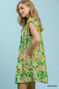 Umgee Tropical Floral Flutter Sleeve Swing Dress 100100414241454 57 Affordable Fashion Under $100 Jerry's Apparel 