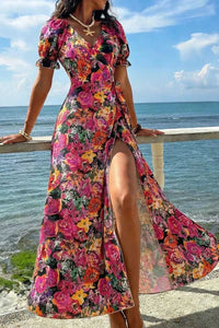 Slit Floral Short Sleeve Maxi Dress 100100199741991 15 Affordable Fashion Under $100 Jerry's Apparel 