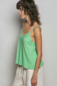 POL Lace Detail V-Neck Textured Knit Cami 100100337731726 41 Affordable Fashion Under $100 Jerry's Apparel 
