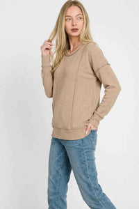 Zenana Corded Rib Long Sleeve Round Neck Top 100100610391262 23 Affordable Fashion Under $100 Jerry's Apparel 