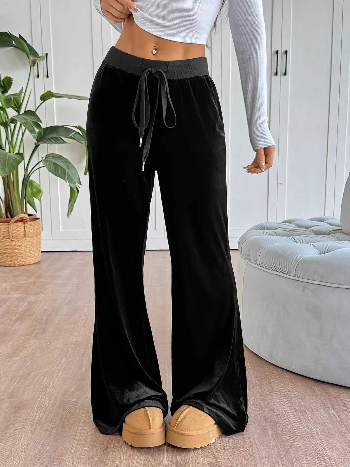 Wide-Leg Drawstring Pants 100100507541531 31 Affordable Fashion Under $100 Jerry's Apparel 