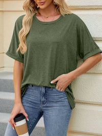 Casual Loose Fit Rolled Sleeve T-Shirt 100100846471189 23 Affordable Fashion Under $100 Jerry's Apparel 