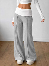 High-Waisted Wide-Leg Contrast Pants 100100682095947 36 Affordable Fashion Under $100 Jerry's Apparel 