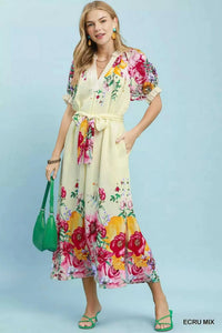 Umgee Mix Floral Border Print Midi Dress 100100351071236 66 Affordable Fashion Under $100 Jerry's Apparel 