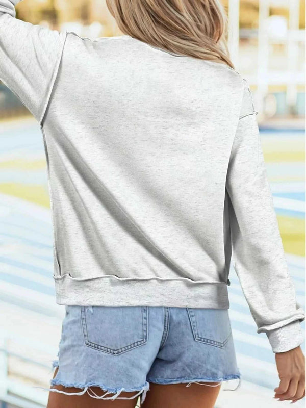 Mock Neck Exposed Seam Long Sleeve Sweatshirt 101001133522442 47 Affordable Fashion Under $100 Jerry's Apparel 