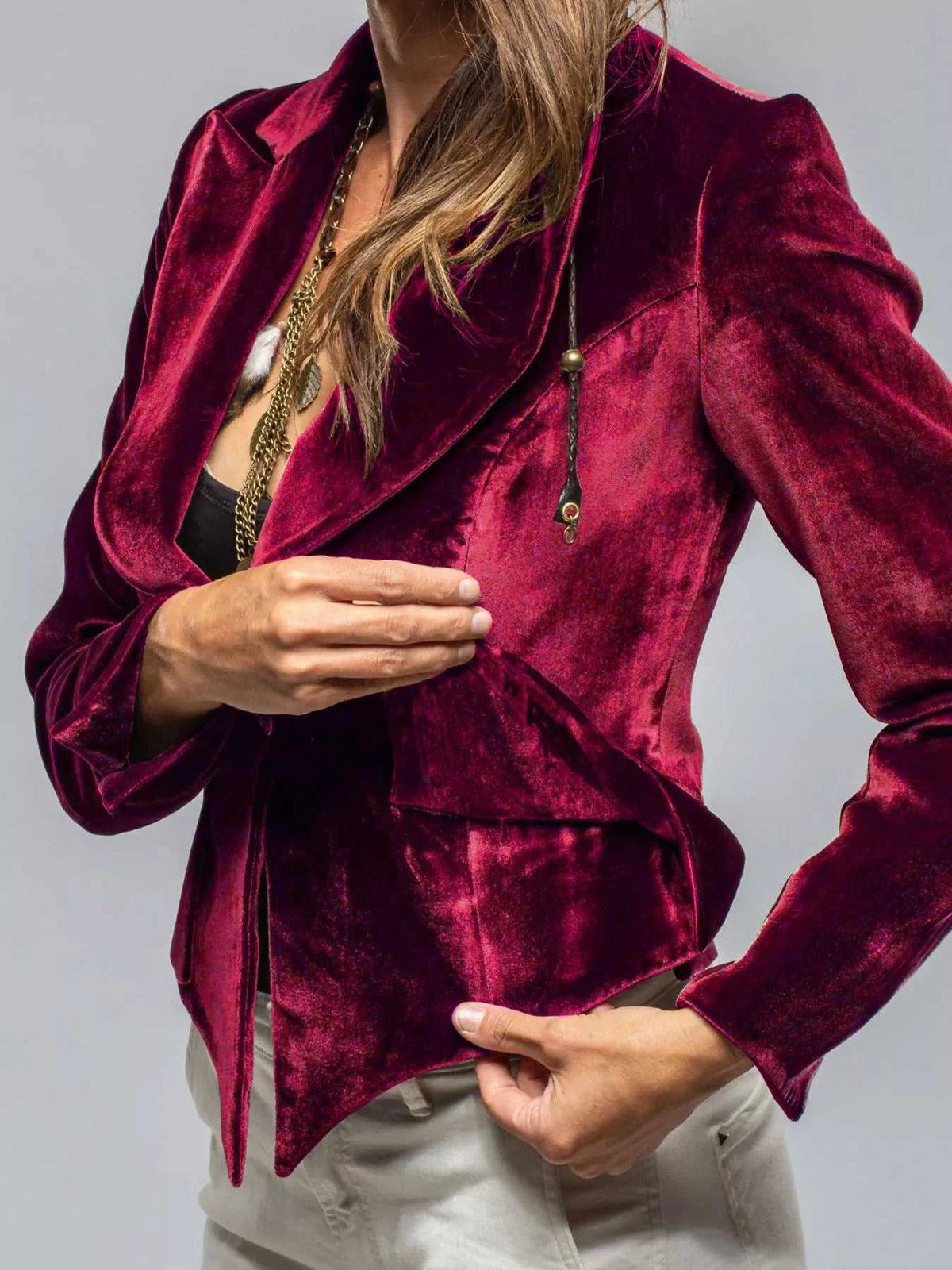 Velvet Lapel Collar One Button Blazer 100100335139968 39 Affordable Fashion Under $100 Jerry's Apparel 