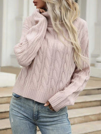 Cable Knit Turtleneck Sweater 100100223936695 41 Women's Sweaters and Knitwear Jerry's Apparel 